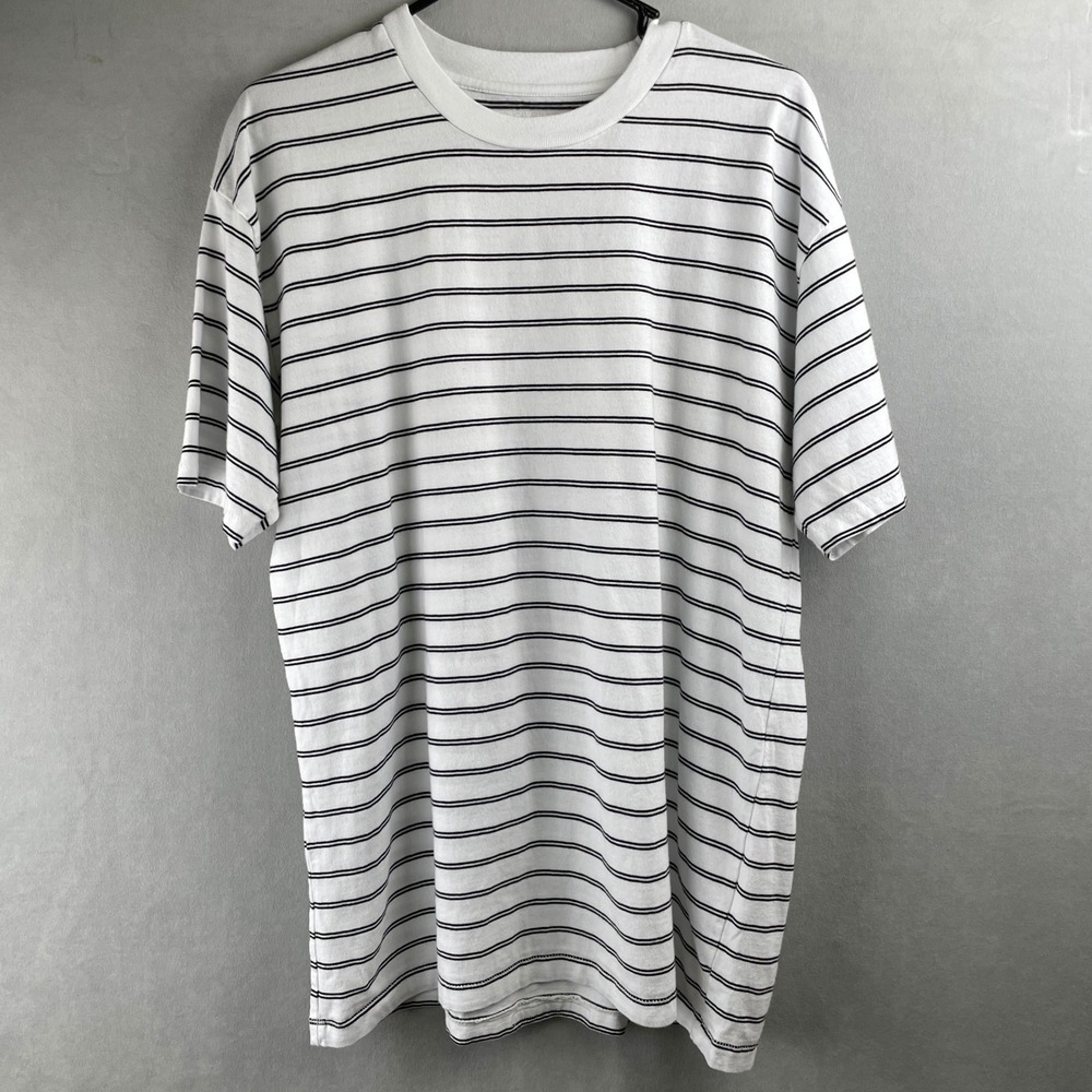 ZANEROBE Black White Stripe T Shirt Mens M Soft Cotton Short Sleeve Tee‎ Beach